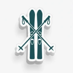 Ikona przedstawia narty